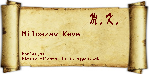 Miloszav Keve névjegykártya
